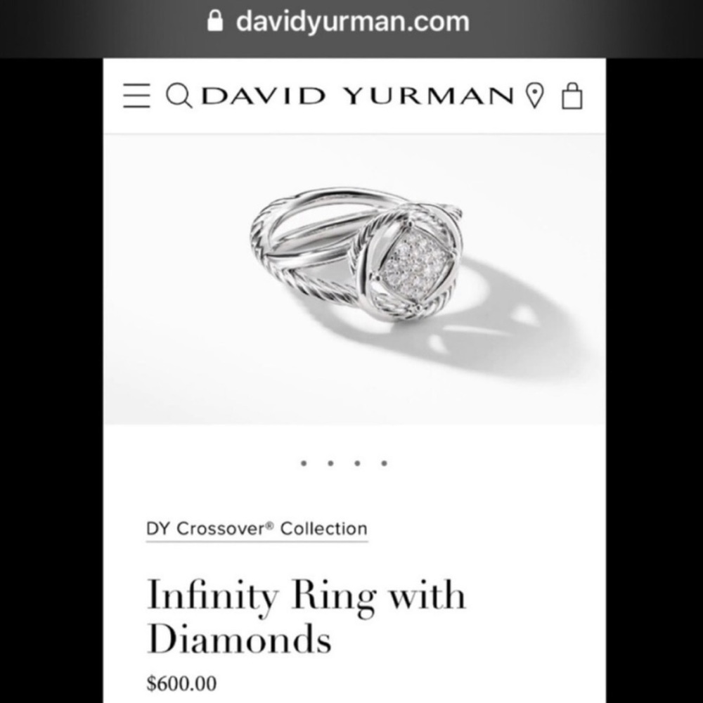 ❤️David Yurman Infinity Ring with Diamonds Sz 7